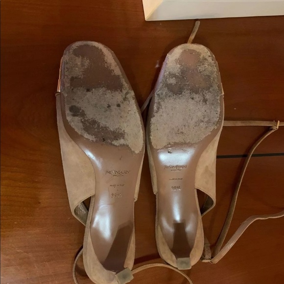 YSL shoes sling back strap gold trim 39.5 - Picture 4 of 6